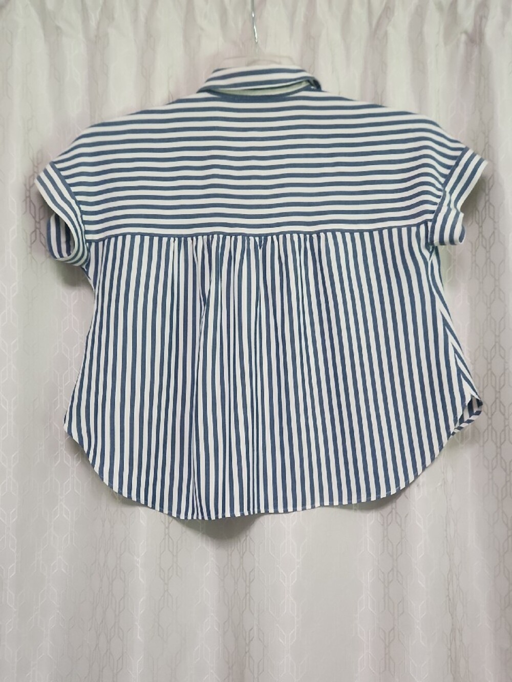 Madewell Blue and White Vertical Stripe Button-Down Shirt - Picture 6 of 10